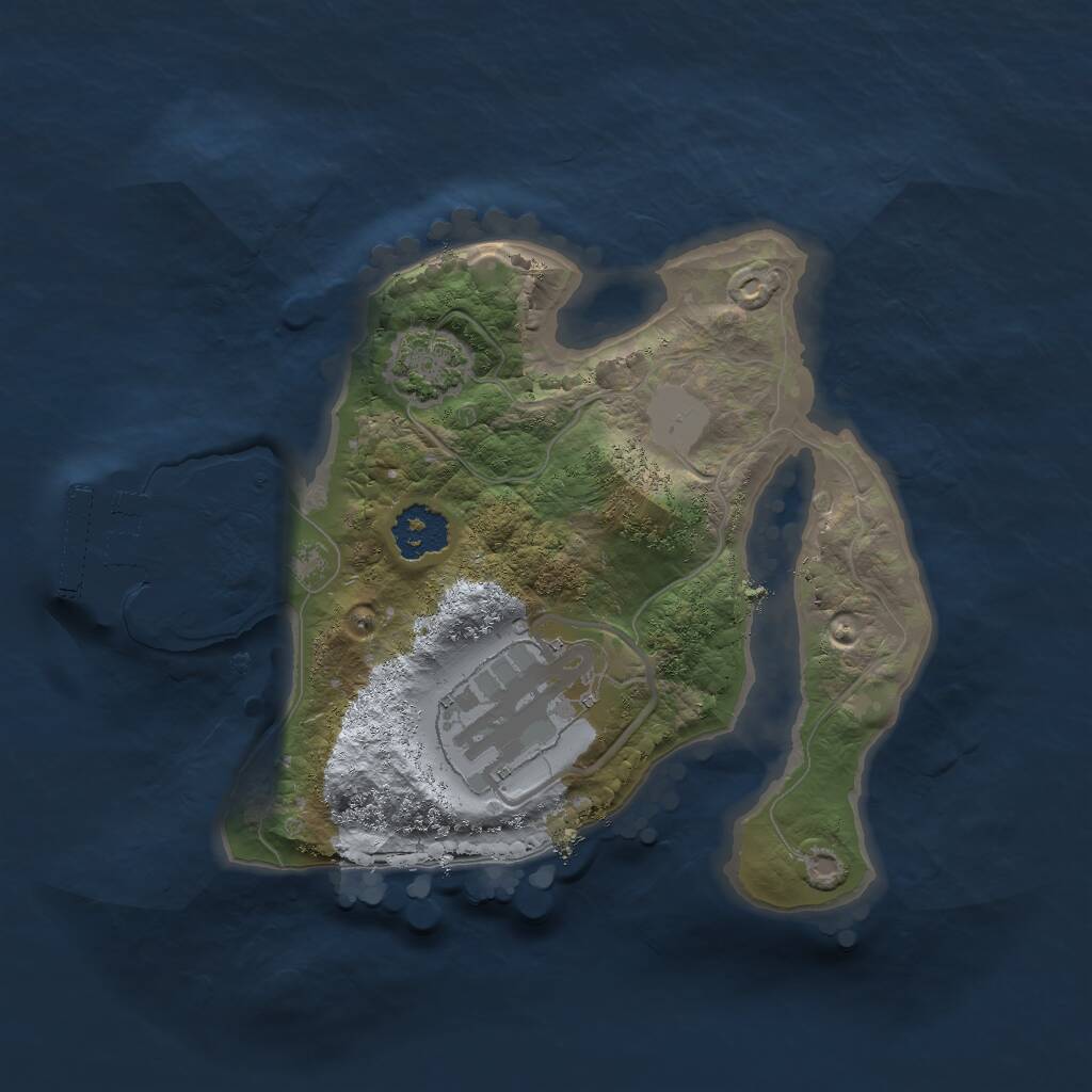 Rust Map: Procedural Map, Size: 2000, Seed: 5498, 4 Monuments