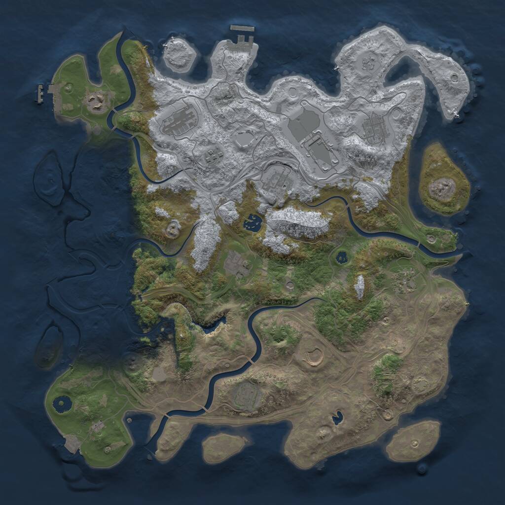 Rust Map: Procedural Map, Size: 4250, Seed: 23696498, 17 Monuments