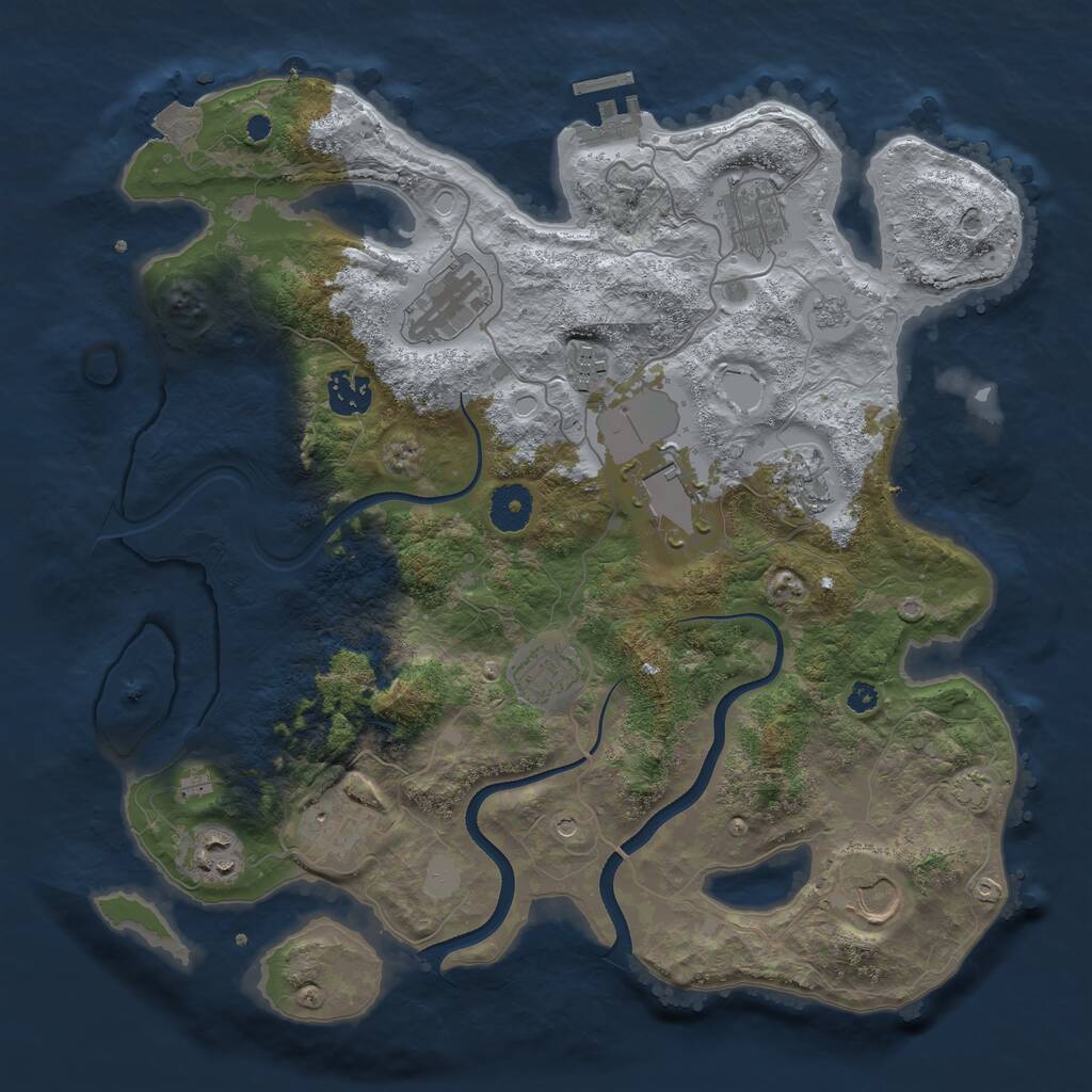 Rust Map: Procedural Map, Size: 3600, Seed: 29969101, 15 Monuments