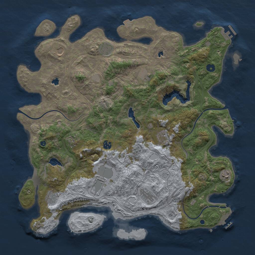 Rust Map: Procedural Map, Size: 4500, Seed: 6735, 17 Monuments