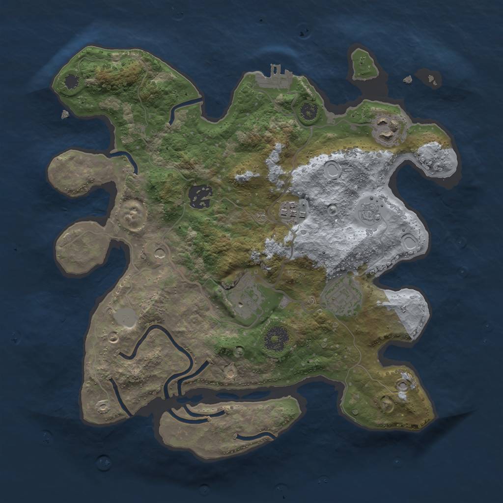 Rust Map: Procedural Map, Size: 3000, Seed: 8812, 13 Monuments