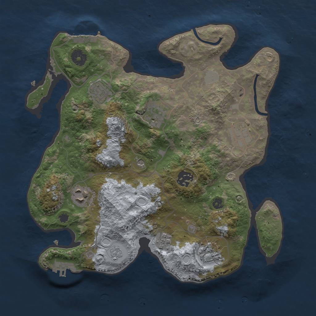 Rust Map: Procedural Map, Size: 3000, Seed: 642925030, 16 Monuments