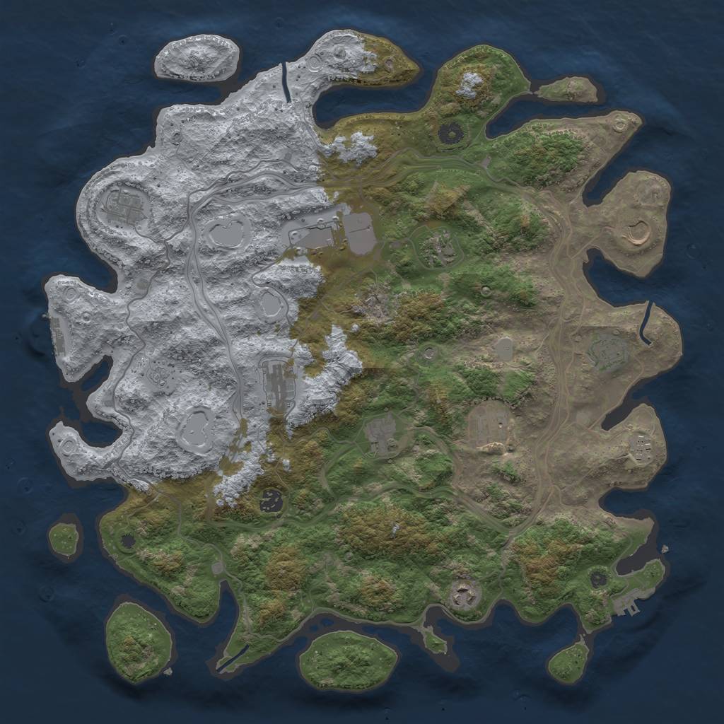 Rust Map: Procedural Map, Size: 4500, Seed: 1906556745, 20 Monuments