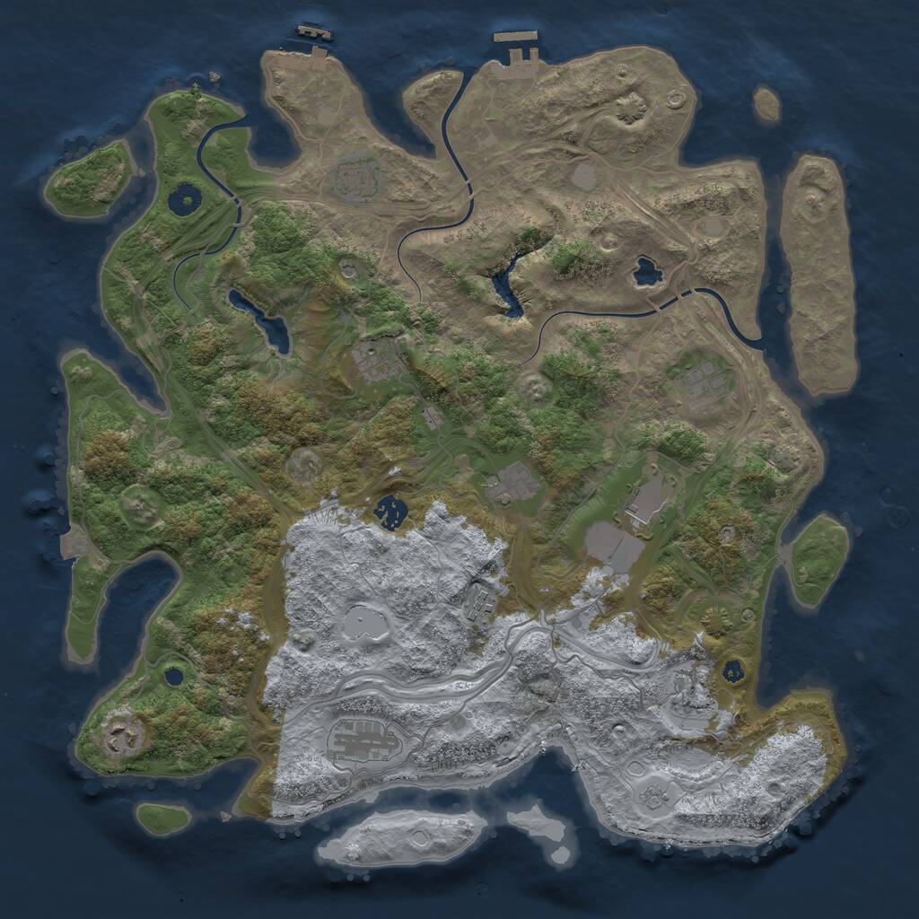 Rust Map: Procedural Map, Size: 4250, Seed: 800202470, 16 Monuments