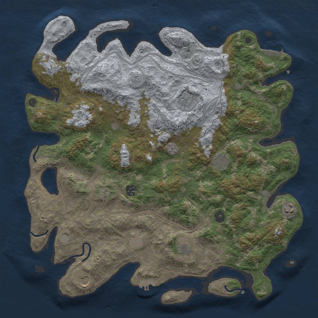 Rust Map: Procedural Map, Size: 4300, Seed: 60445301, 15 Monuments
