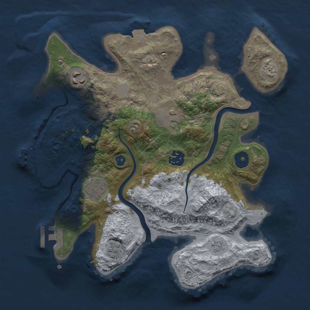Rust Map: Procedural Map, Size: 3000, Seed: 12677, 11 Monuments