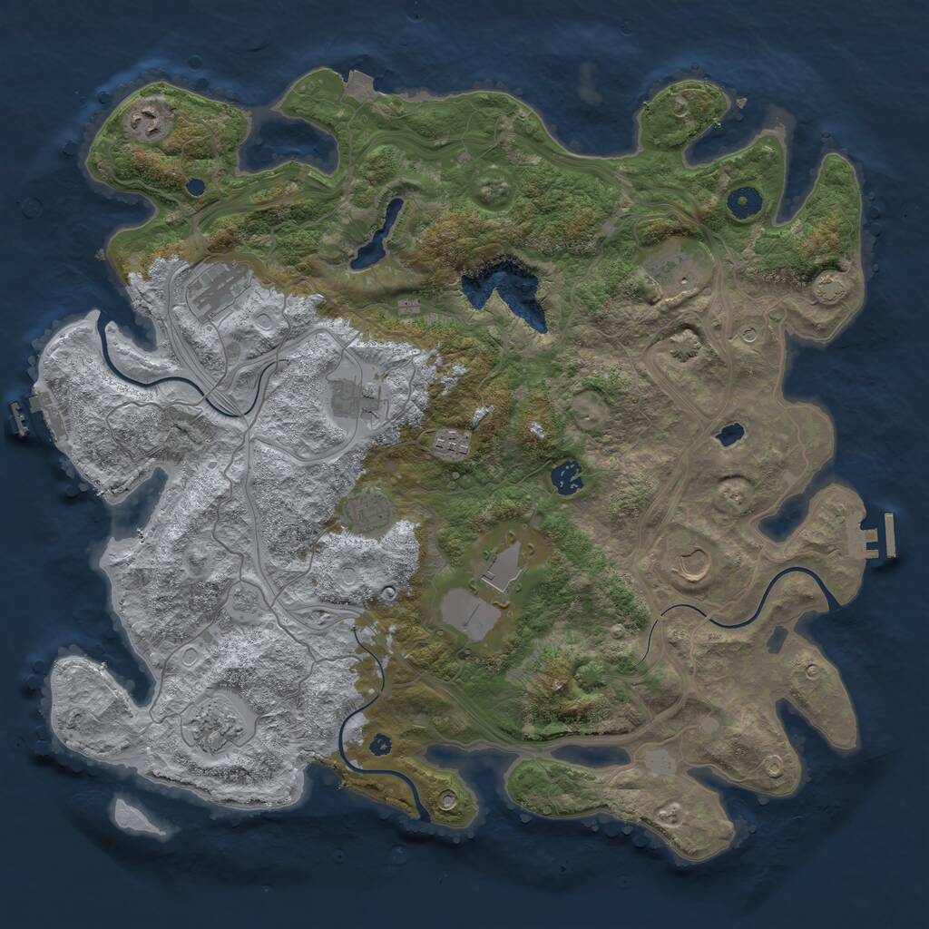 Rust Map: Procedural Map, Size: 4250, Seed: 80208856, 16 Monuments