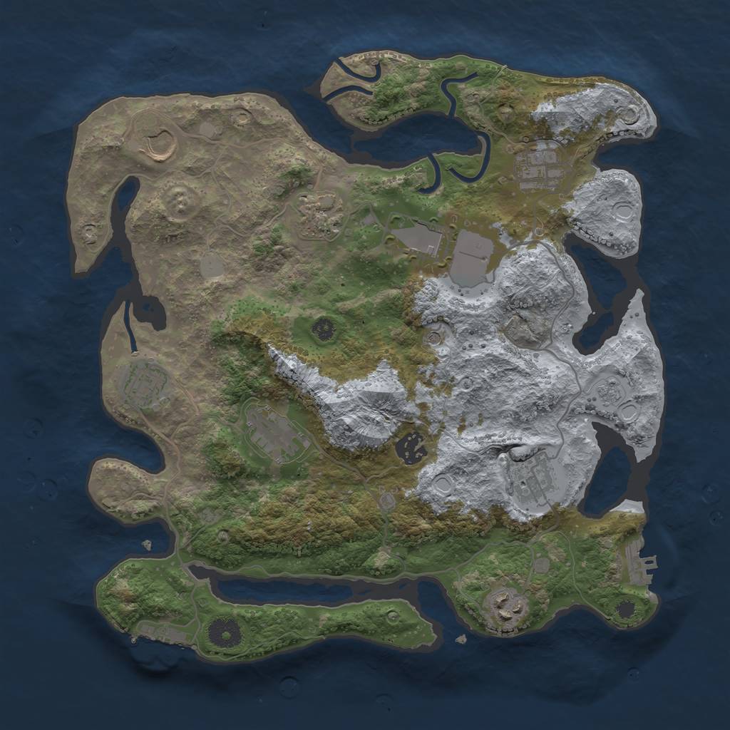 Rust Map: Procedural Map, Size: 3500, Seed: 1368398749, 16 Monuments