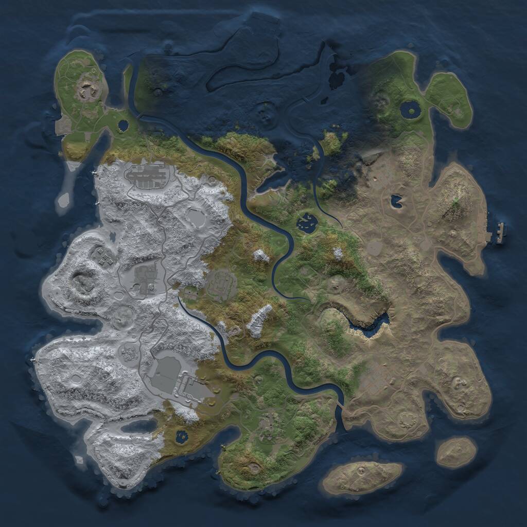Rust Map: Procedural Map, Size: 4000, Seed: 876280112, 16 Monuments