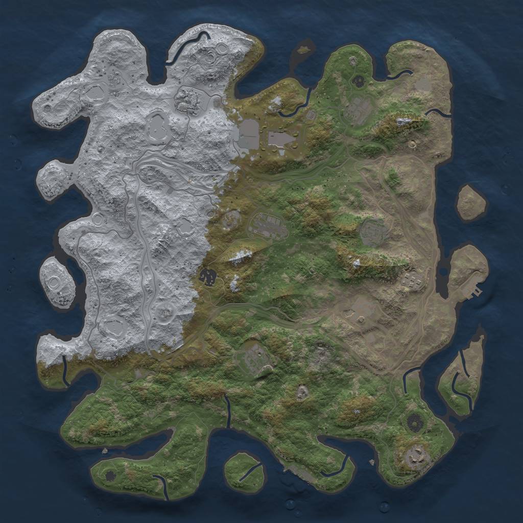 Rust Map: Procedural Map, Size: 4500, Seed: 1971226, 17 Monuments