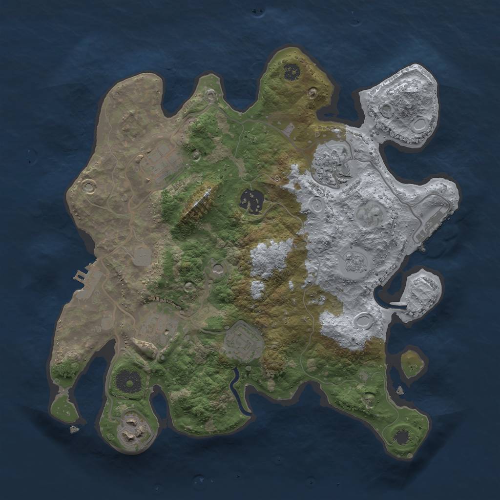 Rust Map: Procedural Map, Size: 3000, Seed: 9382, 13 Monuments