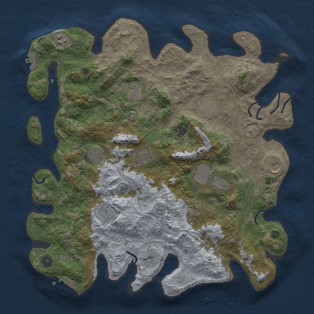 Rust Map: Procedural Map, Size: 4250, Seed: 1351426537, 20 Monuments
