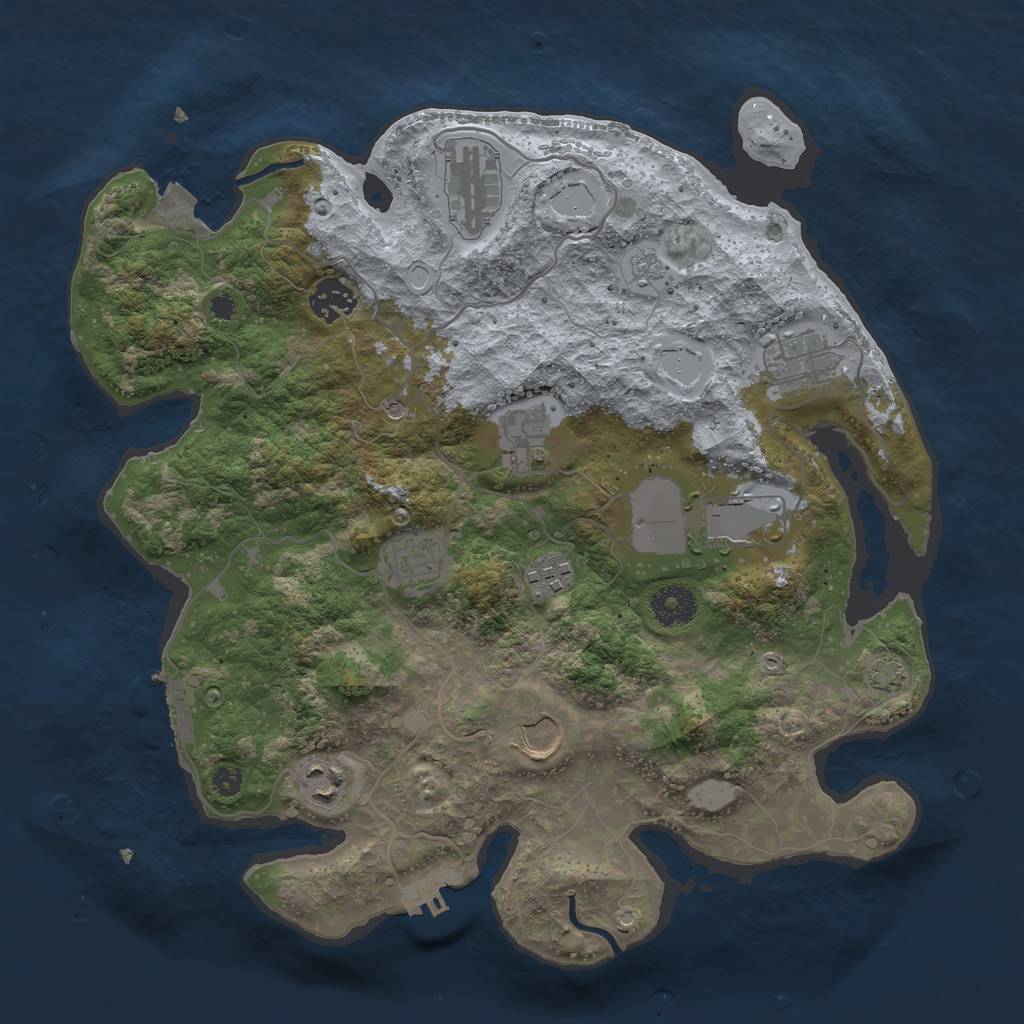 Rust Map: Procedural Map, Size: 3500, Seed: 1503951608, 17 Monuments