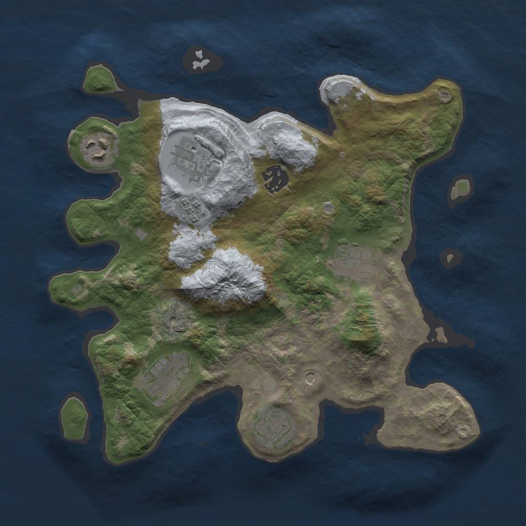 Rust Map: Barren, Size: 3000, Seed: 189043873, 10 Monuments