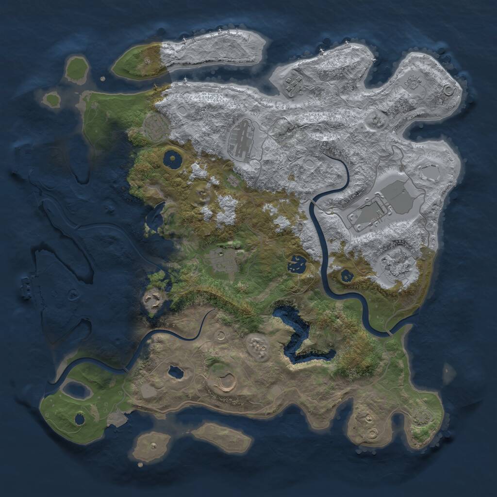 Rust Map: Procedural Map, Size: 4000, Seed: 8231, 15 Monuments