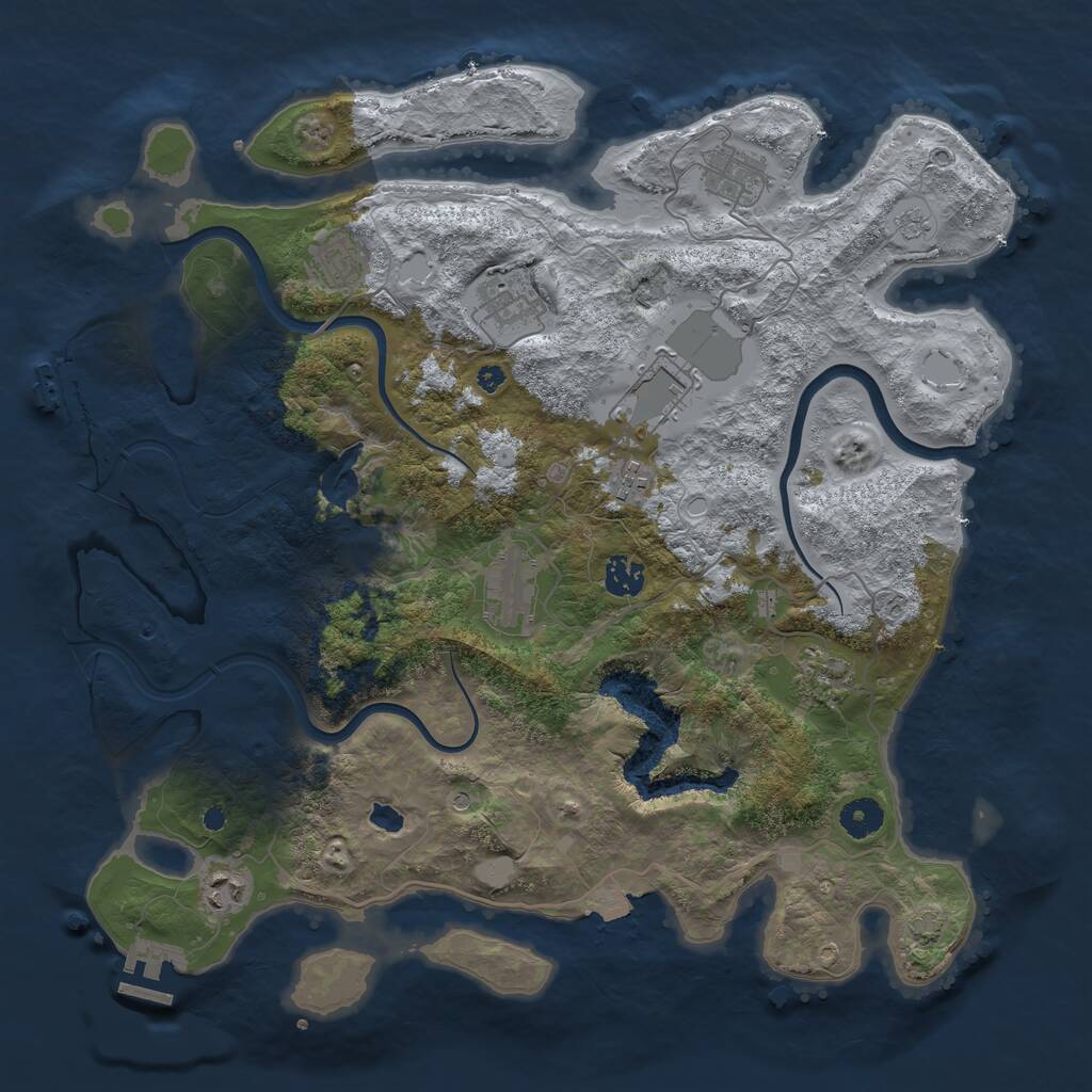Rust Map: Procedural Map, Size: 4000, Seed: 8231, 15 Monuments