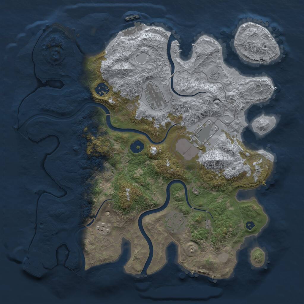 Rust Map: Procedural Map, Size: 3500, Seed: 3203619, 11 Monuments
