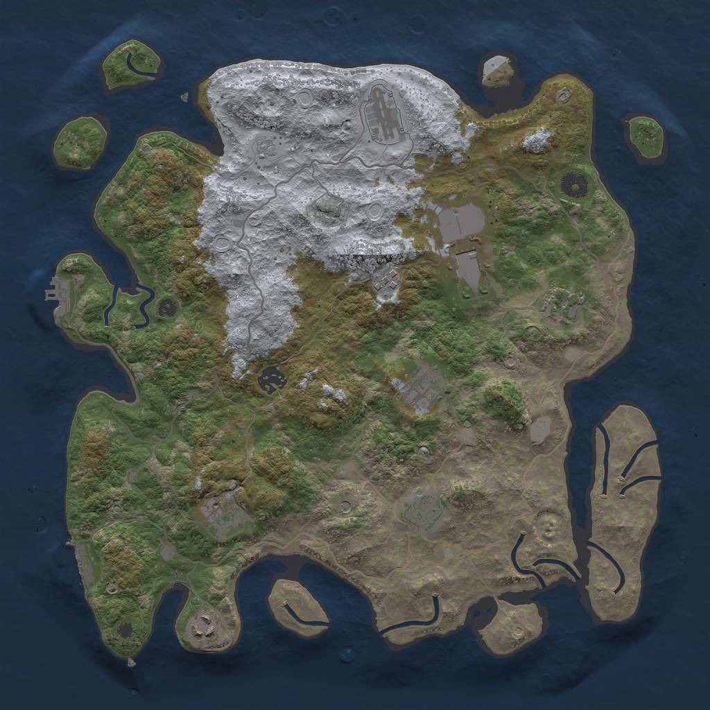 Rust Map: Procedural Map, Size: 4000, Seed: 849055999, 18 Monuments