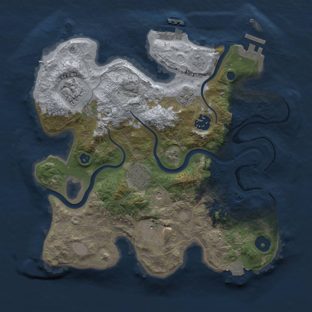 Rust Map: Procedural Map, Size: 3000, Seed: 1623277, 11 Monuments