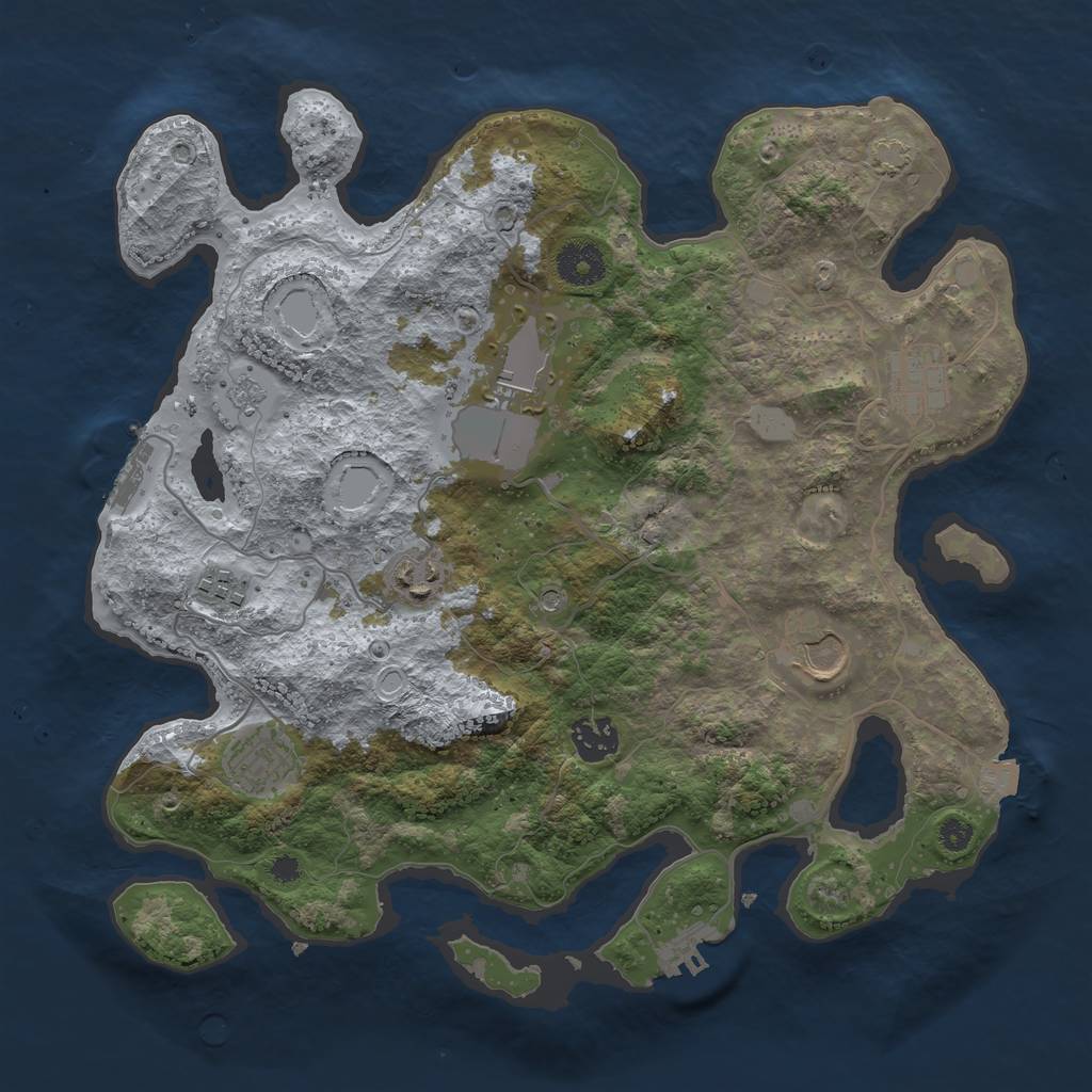 Rust Map: Procedural Map, Size: 3500, Seed: 634823250, 15 Monuments