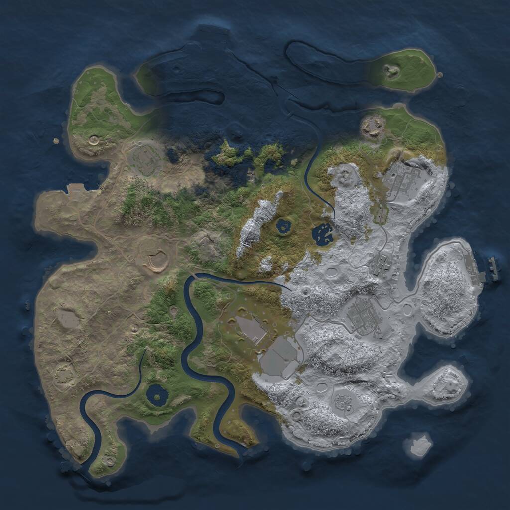 Rust Map: Procedural Map, Size: 3500, Seed: 1857972956, 14 Monuments