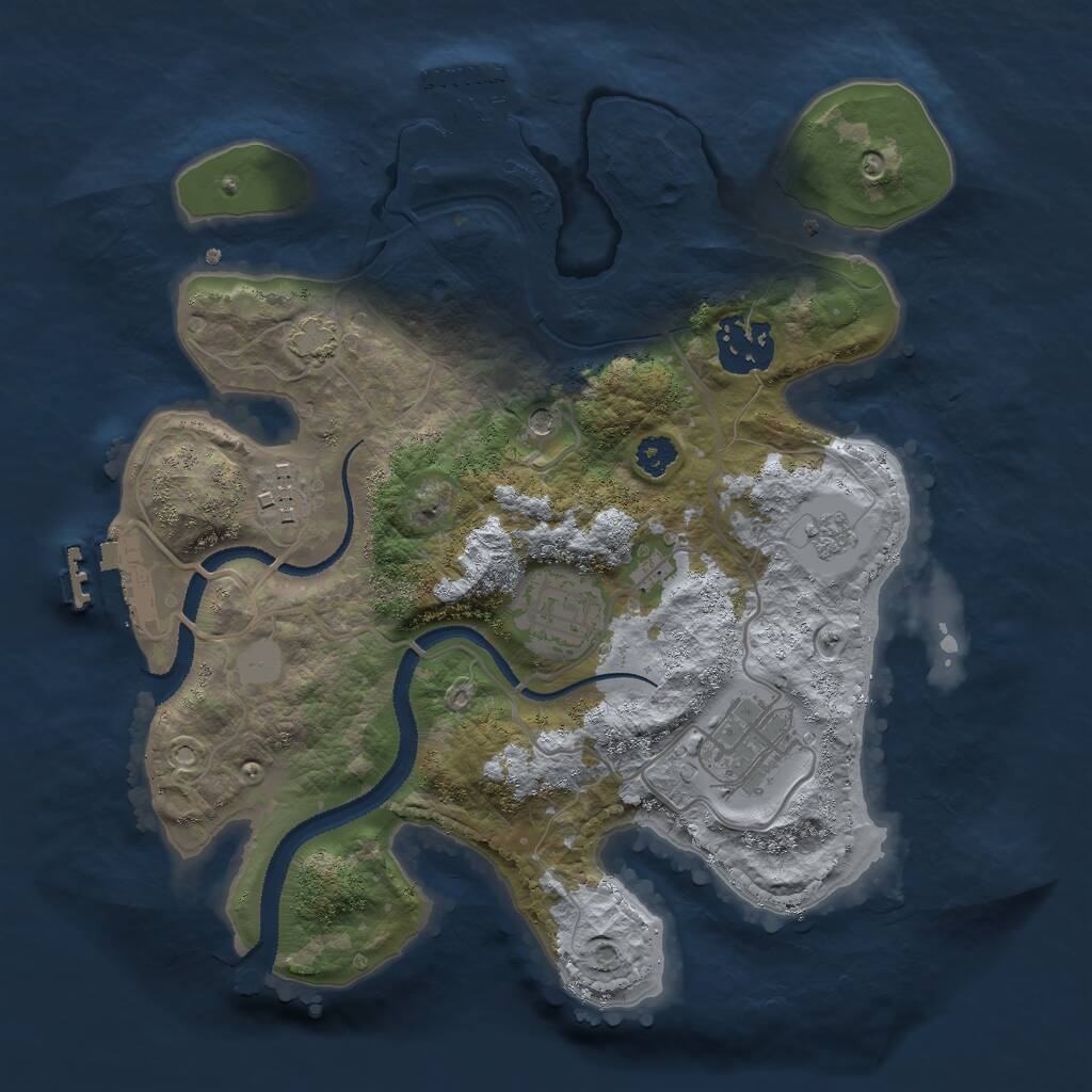 Rust Map: Procedural Map, Size: 2750, Seed: 56671234, 10 Monuments