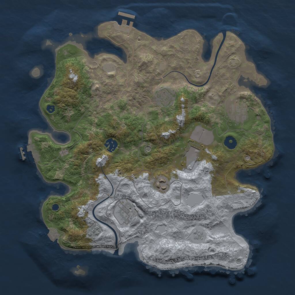 Rust Map: Procedural Map, Size: 3500, Seed: 311272308, 13 Monuments