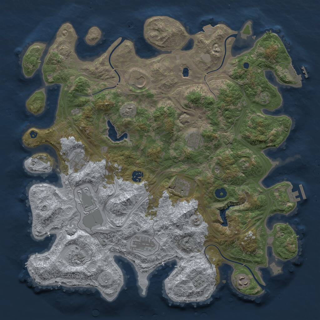 Rust Map: Procedural Map, Size: 4250, Seed: 261178262, 16 Monuments