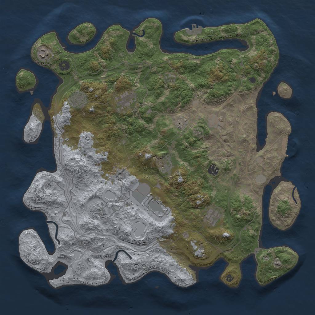 Rust Map: Procedural Map, Size: 4300, Seed: 3150986, 19 Monuments