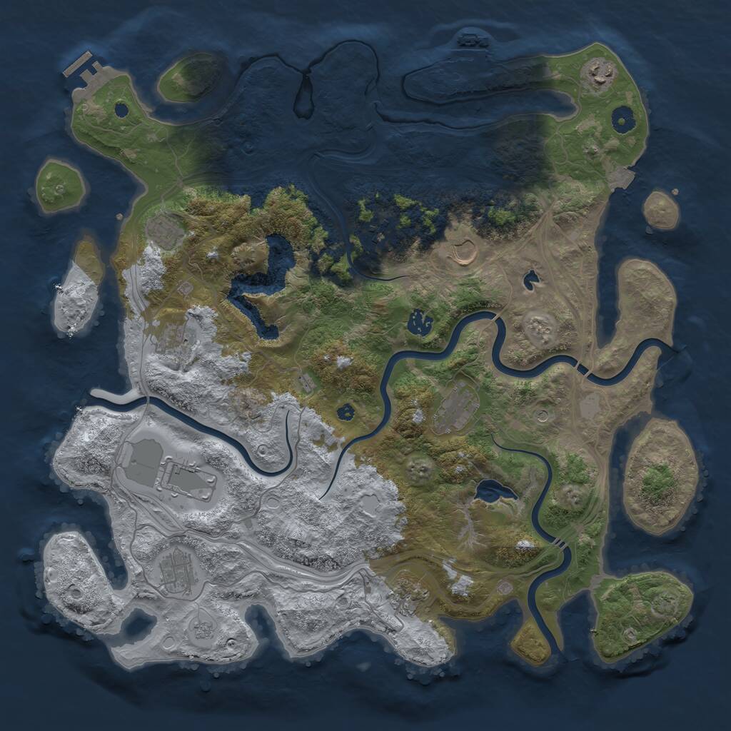 Rust Map: Procedural Map, Size: 4300, Seed: 3150986, 16 Monuments