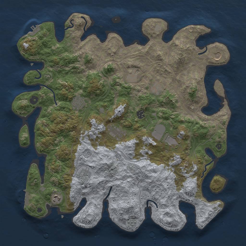 Rust Map: Procedural Map, Size: 4300, Seed: 17181855, 19 Monuments
