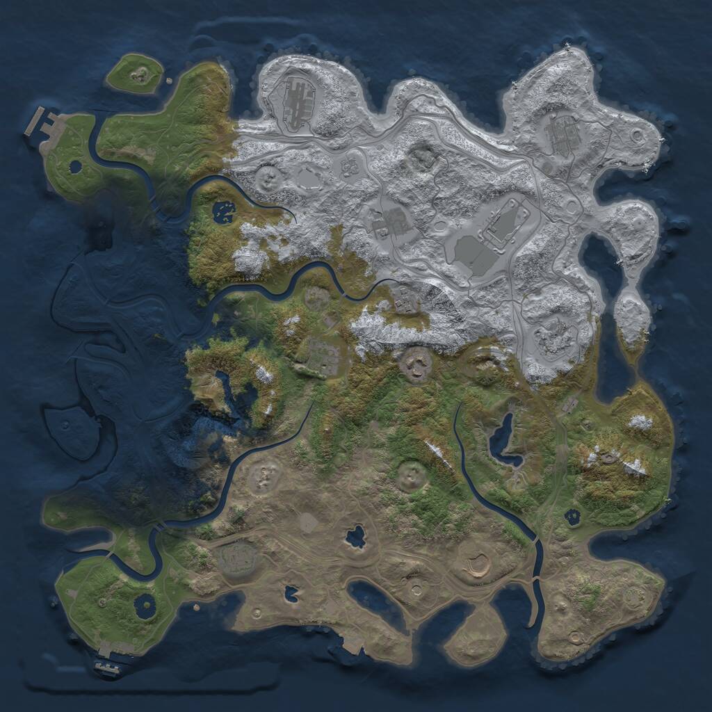 Rust Map: Procedural Map, Size: 4500, Seed: 14854754, 17 Monuments