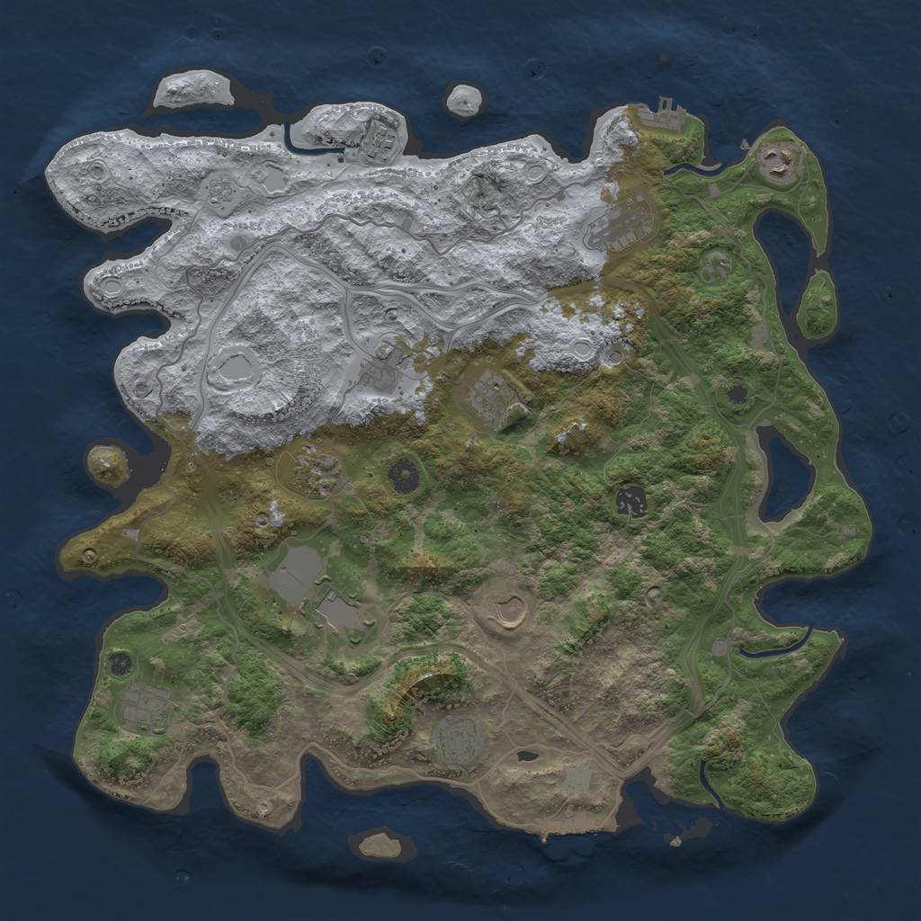 Rust Map: Procedural Map, Size: 4250, Seed: 157317620, 20 Monuments