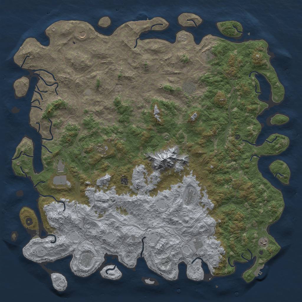 Rust Map: Procedural Map, Size: 6000, Seed: 998111640, 20 Monuments