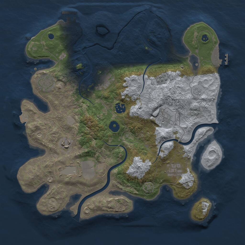 Rust Map: Procedural Map, Size: 3500, Seed: 54518251, 14 Monuments