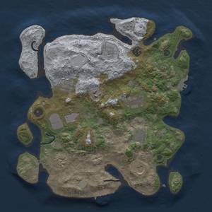 Thumbnail Rust Map: Procedural Map, Size: 3500, Seed: 1609503441, 17 Monuments