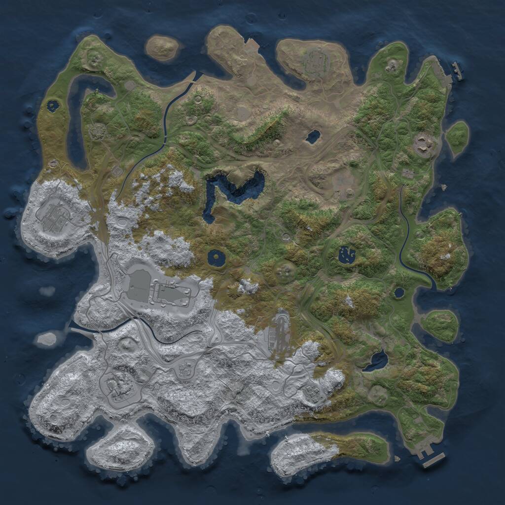 Rust Map: Procedural Map, Size: 4250, Seed: 1219221015, 15 Monuments