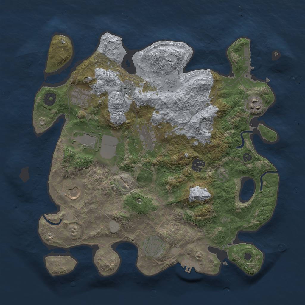 Rust Map: Procedural Map, Size: 3500, Seed: 1556808087, 17 Monuments