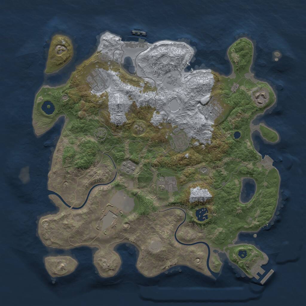 Rust Map: Procedural Map, Size: 3500, Seed: 1556808087, 14 Monuments