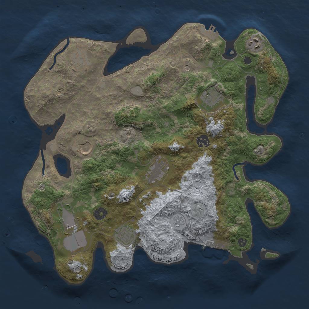 Rust Map: Procedural Map, Size: 3500, Seed: 75452, 15 Monuments