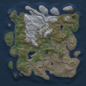 Thumbnail Rust Map: Procedural Map, Size: 4000, Seed: 1374038355, 12 Monuments