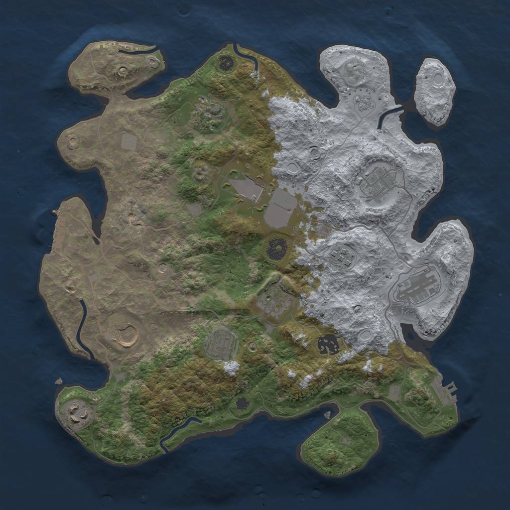 Rust Map: Procedural Map, Size: 3500, Seed: 20221215, 19 Monuments