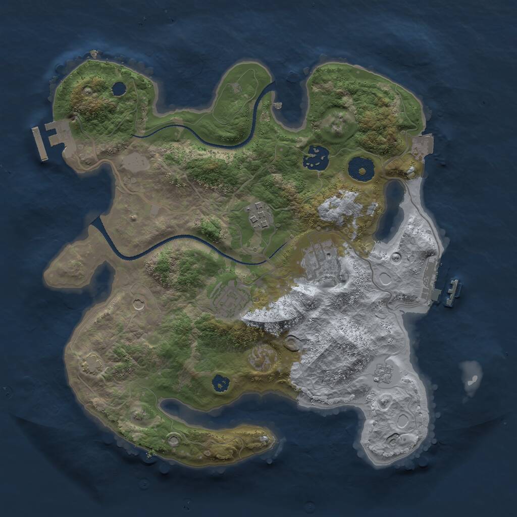 Rust Map: Procedural Map, Size: 3000, Seed: 325866, 10 Monuments