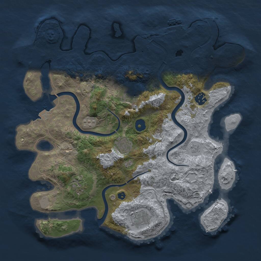 Rust Map: Procedural Map, Size: 3400, Seed: 763350, 12 Monuments
