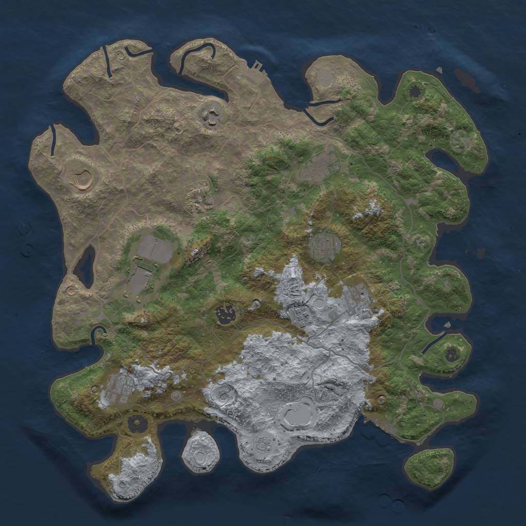 Rust Map: Procedural Map, Size: 4000, Seed: 247718376, 19 Monuments