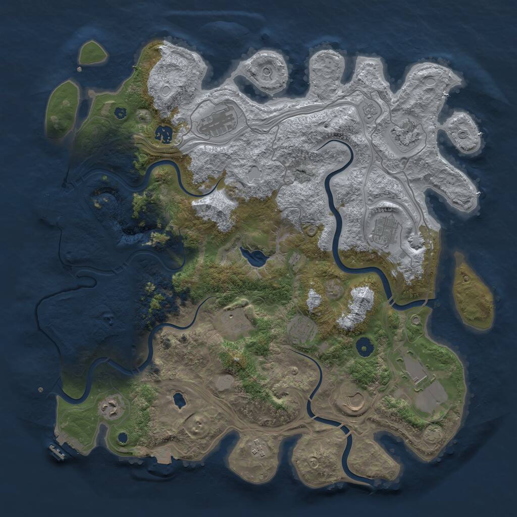 Rust Map: Procedural Map, Size: 4250, Seed: 1930384509, 16 Monuments