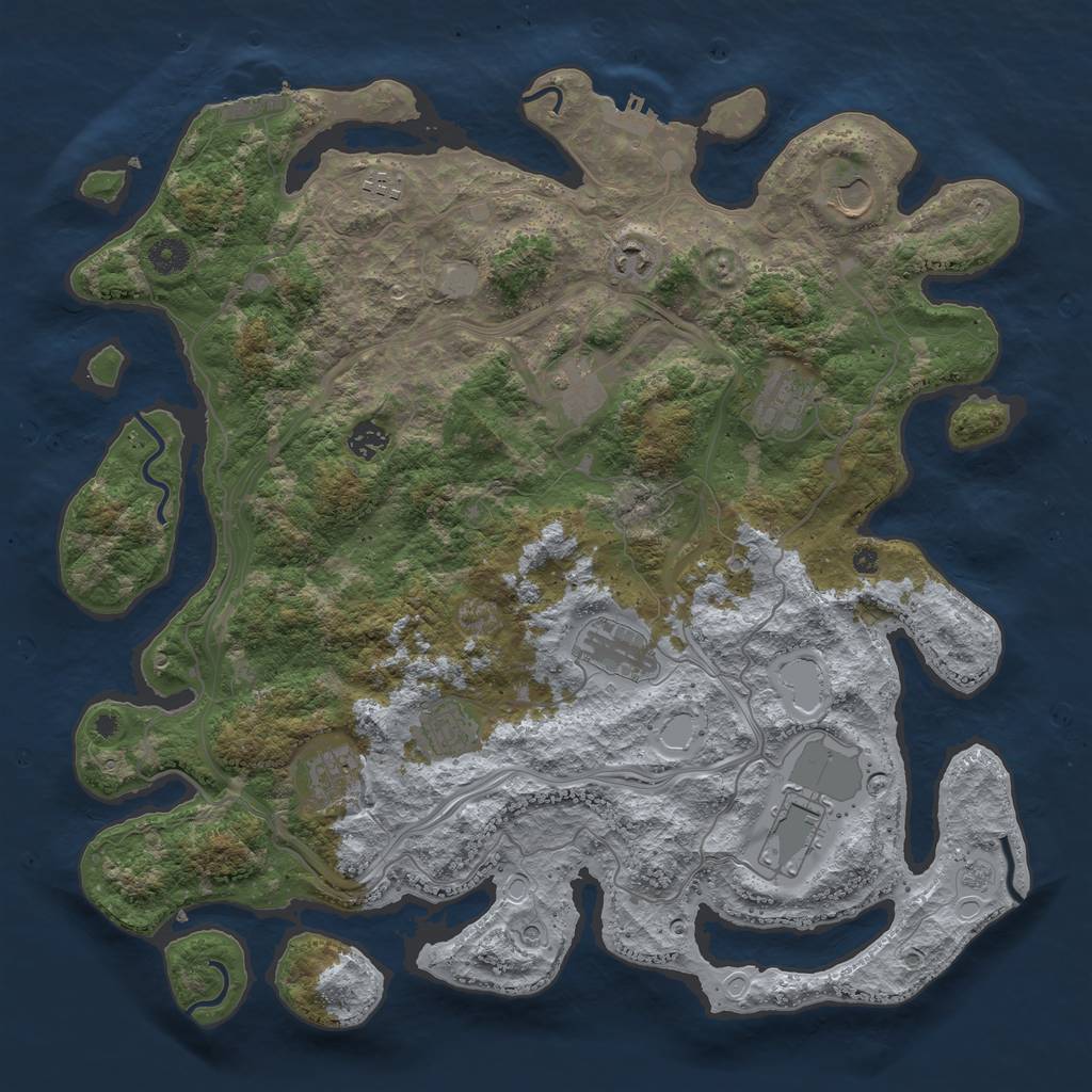 Rust Map: Procedural Map, Size: 4250, Seed: 1054787517, 19 Monuments