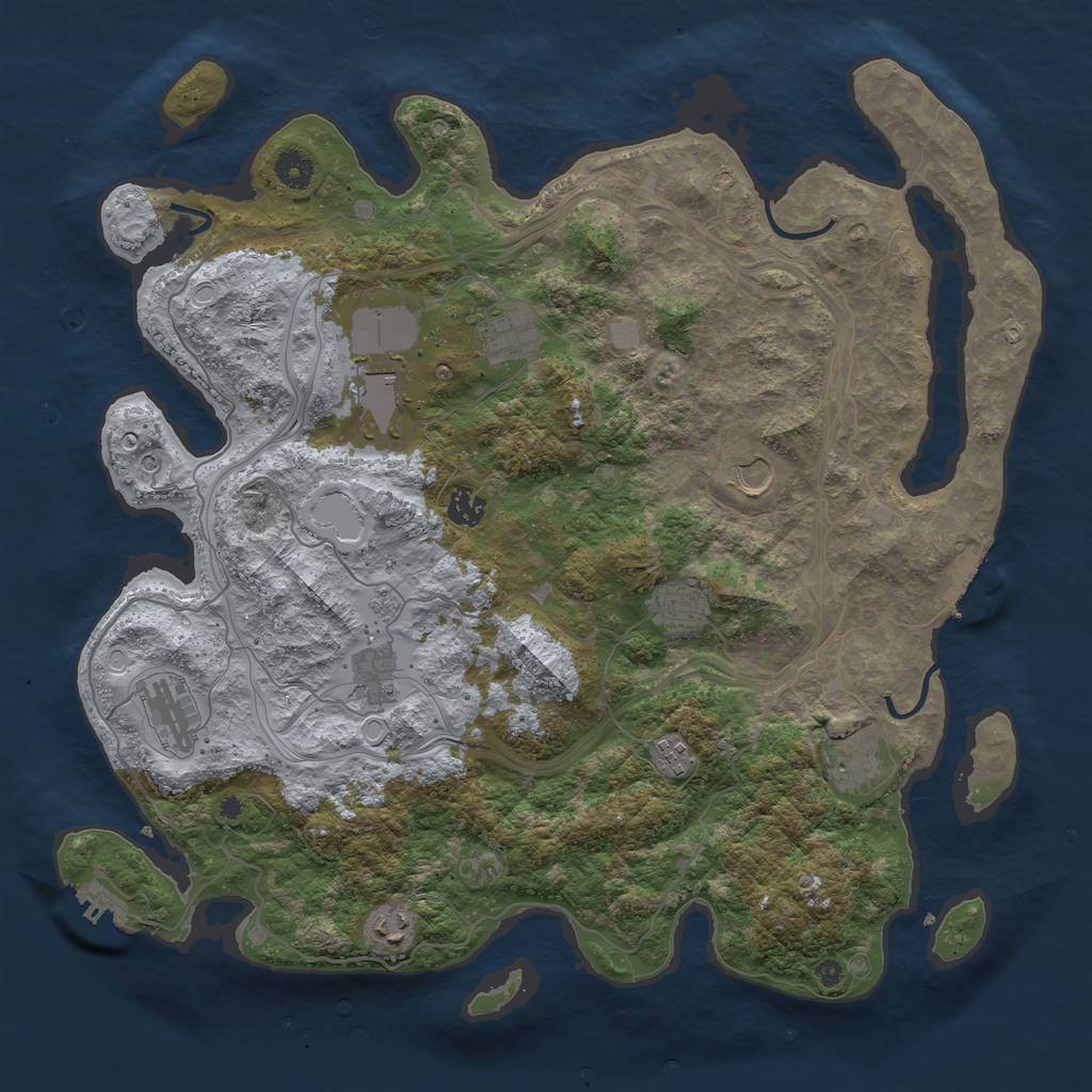 Rust Map: Procedural Map, Size: 4250, Seed: 1849300075, 19 Monuments