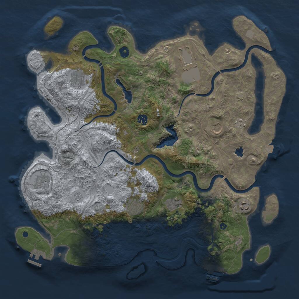 Rust Map: Procedural Map, Size: 4250, Seed: 1849300075, 15 Monuments