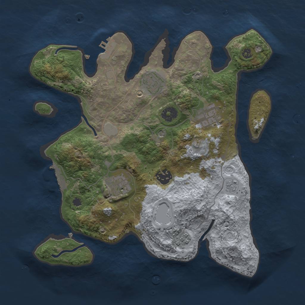Rust Map: Procedural Map, Size: 3000, Seed: 479609, 14 Monuments